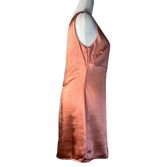 More To Come Bianca Open Back Dress in Blush Small New Womens Satin Mini - Picture 5 of 9